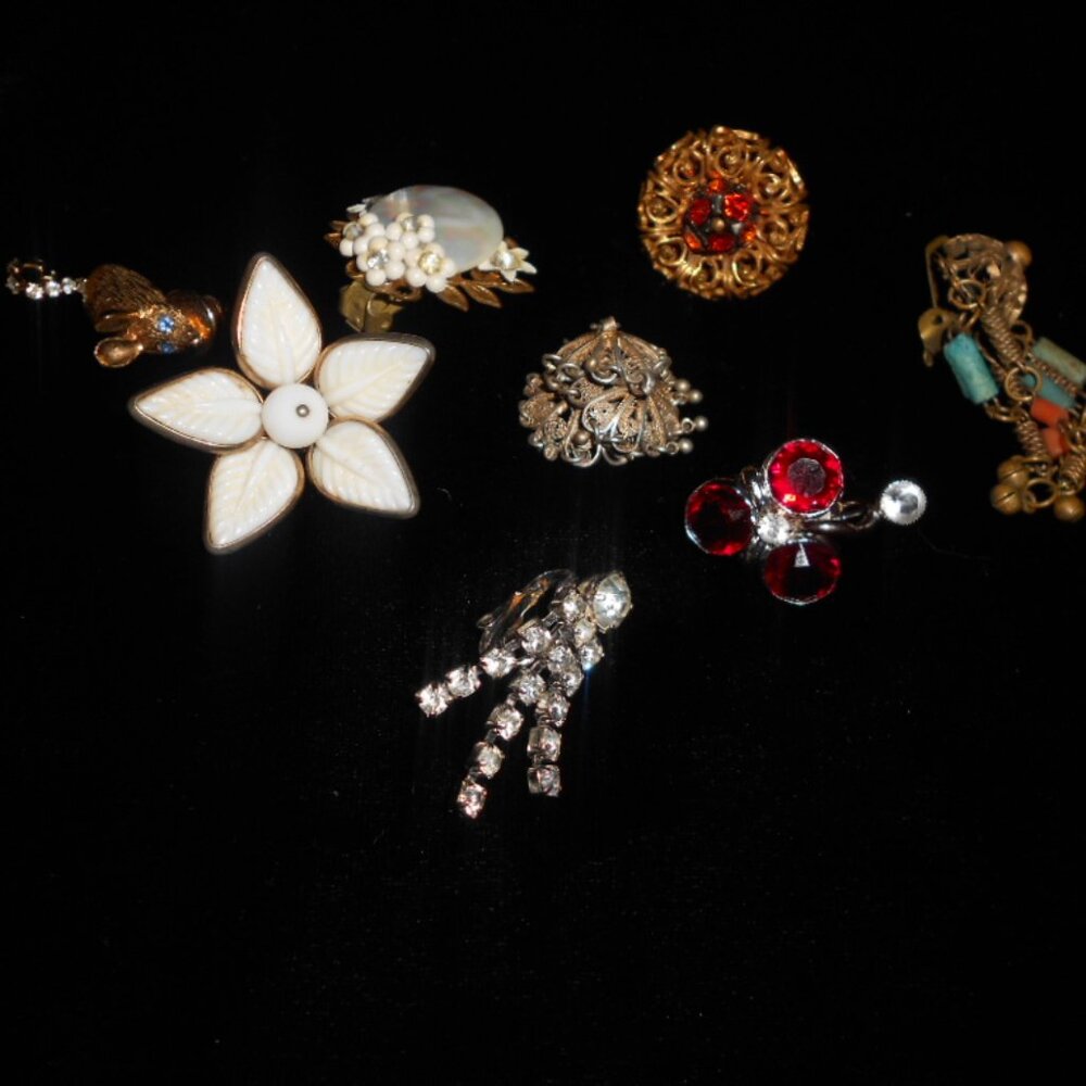 Vintage Single Earring Lot - Hobe, Trifari, etc